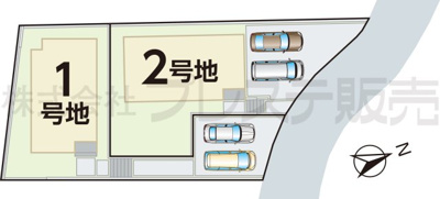 【区画図】 | 奈良市学園朝日元町１丁目の新築一戸建 全２区画 | 全体区画図