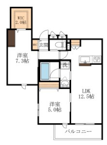 Ｗｉｓｔｅｒｉａ　Ｎｉｓｈｉａｒａｉの間取り