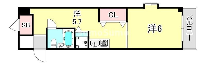 ハイライフ小河通Ⅳの間取り