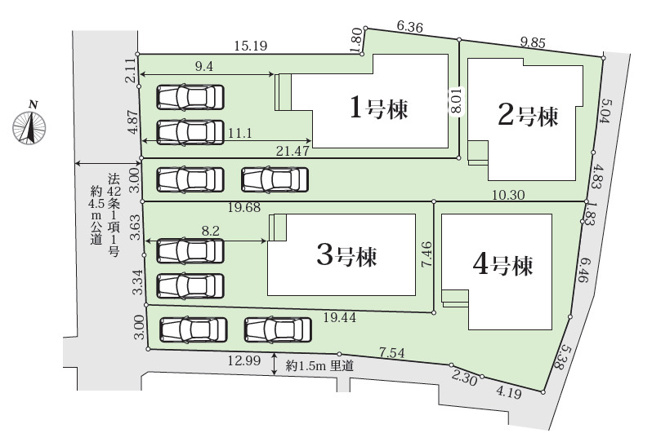 【区画図】 | 加古川市西神吉町岸（全4棟）3号棟 | 3号棟
