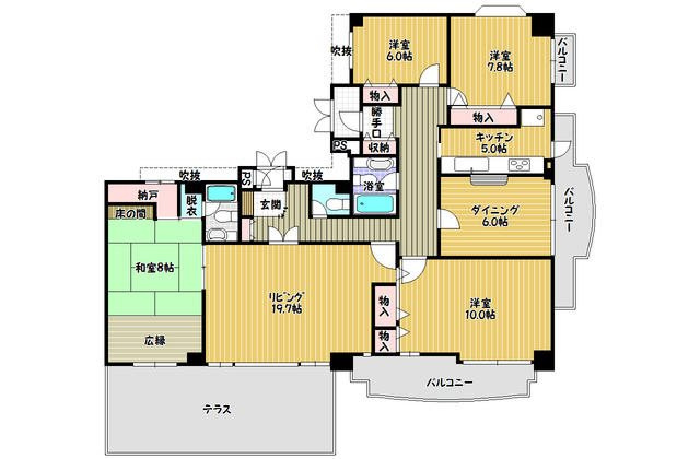 フォーシーズンズ芦屋の間取り