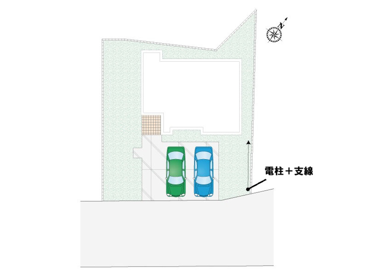 【比企郡小川町大字大塚8号棟 区画図】カースペース2台分ございます。
