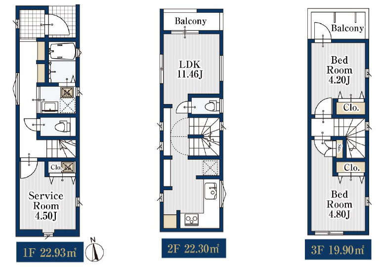 杉並区高井戸東2丁目　新築戸建の間取り|間取り図

現地ご見学希望・資料請求などお気軽にお問い合わせ下さい！
03-5990-5201