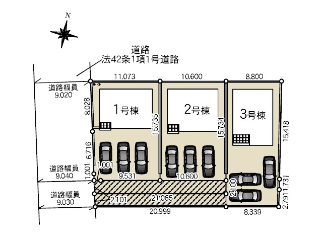 【区画図】 | 比企郡吉見町東野第２０　全３棟　２号棟 | ２号棟