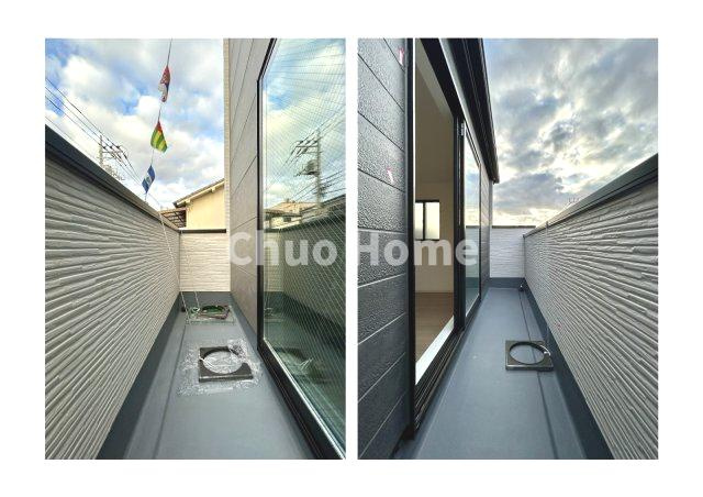 江戸川区西小松川町新築分譲住宅のバルコニー|バルコニー×2