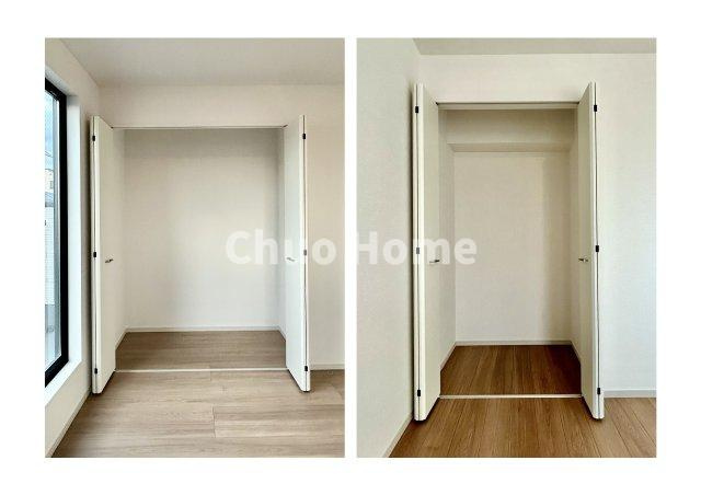 江戸川区西小松川町新築分譲住宅の収納|居室にはクローゼットを完備し、自由度の高い家具の配置が叶うシンプルな空間です。お子様の成長と必要になる子供部屋を与えるにはぴったりの間取りですね。