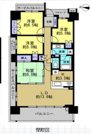 【間取り】 | グランシンフォニア WEST棟 | 「一部屋足りない」を解消する… 4LDK！
角部屋につき明るく風通しの良いお部屋です。