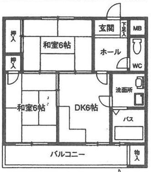 金盃第2ビル高羽荘の間取り