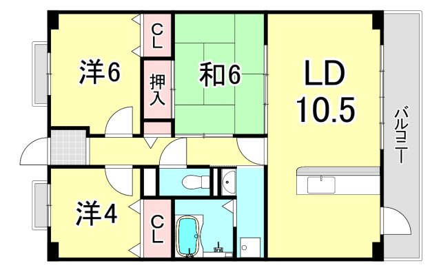 エバーグレイス西宮２の間取り