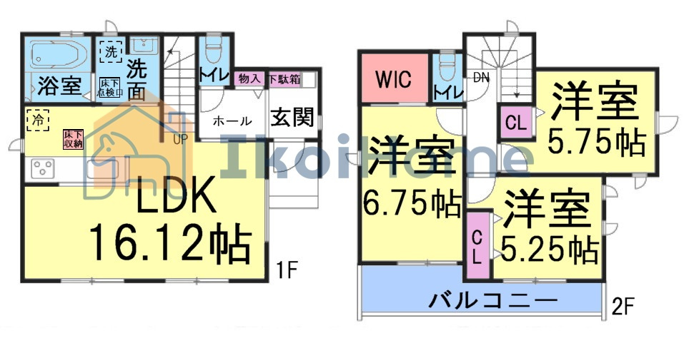 明石市二見町西二見　新築戸建の間取り|●年中無休：当日予約可●LDK約16帖！南向きで明るいです！バルコニーも南向きで陽当り良好！