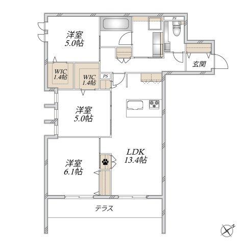 （仮称）上馬５丁目メゾンの間取り