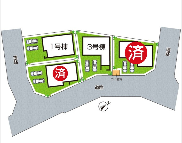 　大津市堅田　第3期　新築一戸建ての区画図|全4区画
