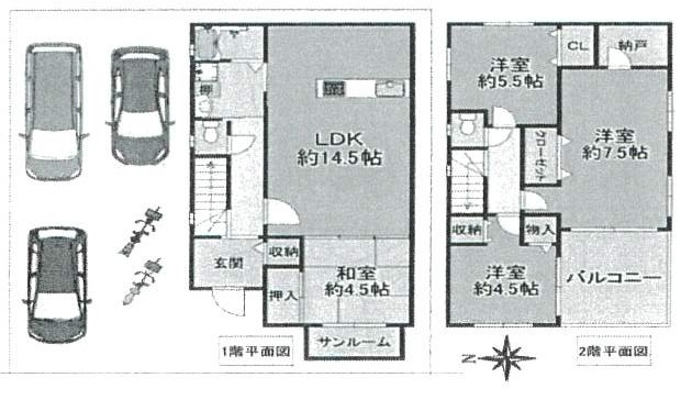 姫路市飾東町庄（15号）　中古戸建の間取り|4LDKです。