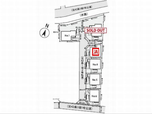 【区画図】 | 【仲介手数料０円】厚木市林3丁目1期　新築一戸建て　全6棟 | 【仲介手数料０円】厚木市林3丁目1期　新築一戸建て　全6棟