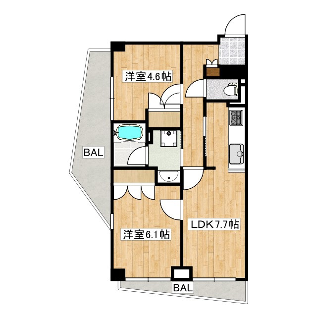 ザ　タバタ　ハウスの間取り|2LDKの間取りです☆