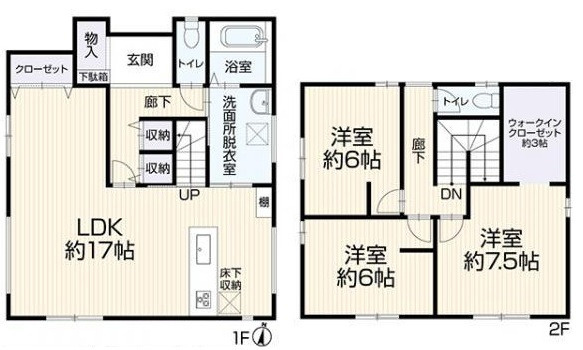 東広島市黒瀬町楢原　中古一戸建ての間取り