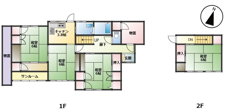 越前市家久町中古戸建の間取り