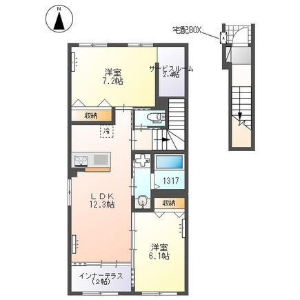 (仮称)　柏市若柴　新築アパートの間取り