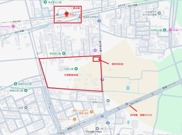原水大型開発分譲地/隣地の地図