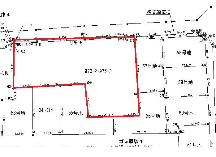 原水大型開発分譲地/隣地の区画図