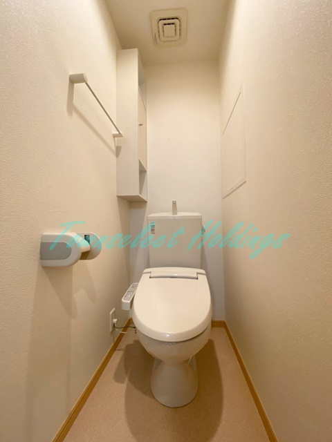 プラシードハウスのトイレ|収納・ウォシュレット付き