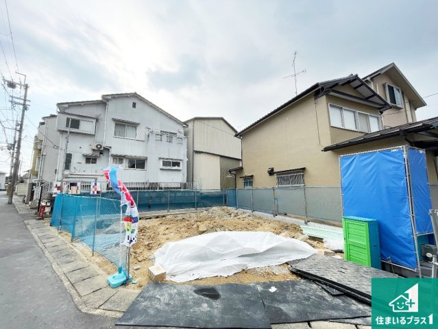 京都市伏見区醍醐下山口町　第1期　新築一戸建ての外観|周辺は落ち着いた街並みの住宅地！子育てがしやすい住環境です！まだ未完成ですが、現地でしかわからない事もございます。是非一度ご覧ください。