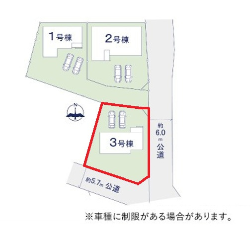 ケイアイフィット　水戸市元吉田町　14期 　3の区画図|内覧可能です。ご予約はHPから、またお電話でも、お気軽にどうぞ。