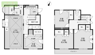 【間取り】 | 床暖房付き　大手ハウスメーカーの家　見学できます　習志野台