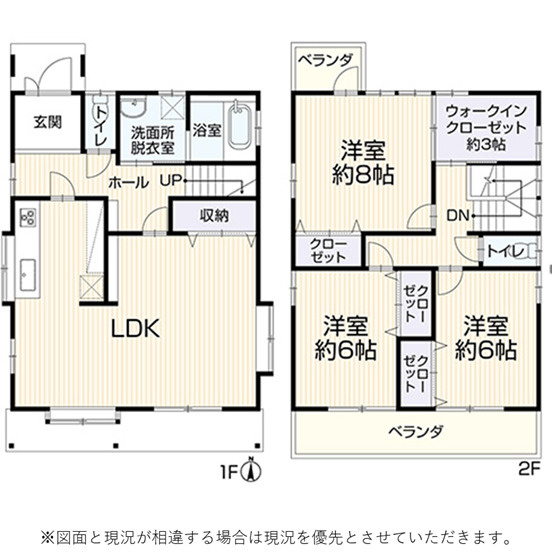 名古屋市中村区横井1丁目　3LDK　2階建　リフォーム済みの間取り
