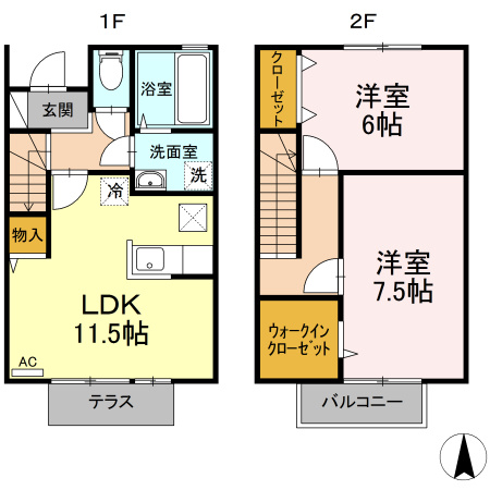 グランドソレーユ B棟の間取り