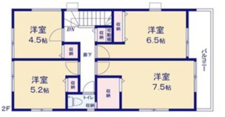 【間取り】 | 白岡市小久喜　新築分譲住宅 | ２階間取り