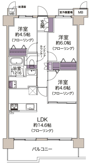 【間取り】 | レックスシティウィング大阪 | 令和８年１月室内改装済・駐車場空有
