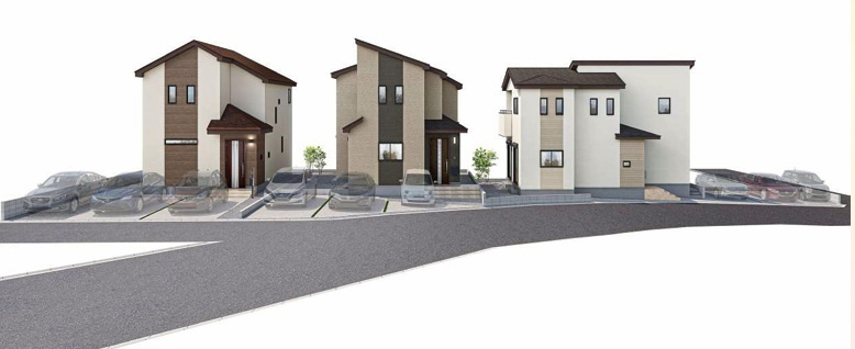 今宿東３丁目　３棟の外観パース|A号棟