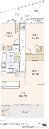 アルスたまプラーザＤ.ヒルズの間取り