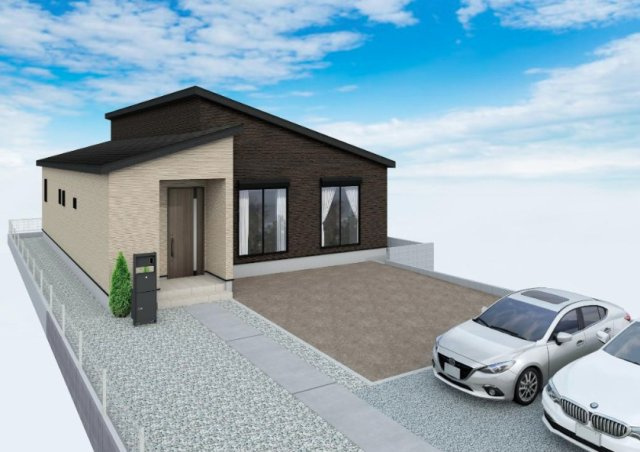 近江八幡市出町　第1期　新築一戸建ての外観パース|現在建築中！落ち着いた街並みで新生活を始めることが出来そう！周辺の物件も併せてご紹介させて頂きます！