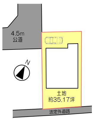 鴻巣市小松４丁目　中古一戸建ての区画図