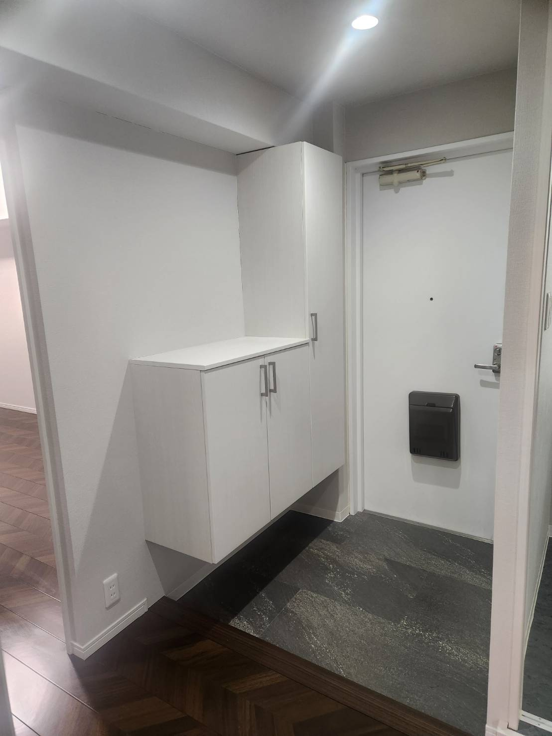 リプレ川口一番街１号棟の玄関|大きな下駄箱あります　ゆったりした玄関スペース