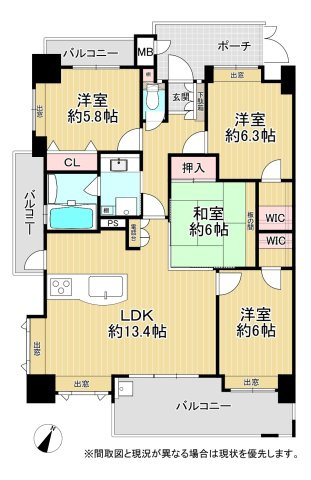 【間取り】 | オークランド下曽根駅前（B-8）