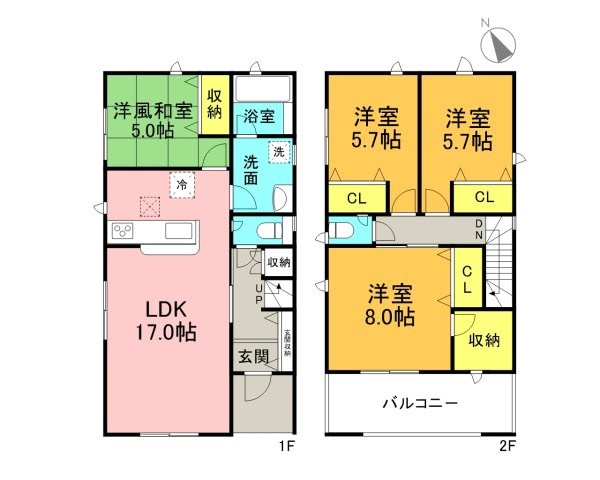 高浜市向山町第6　新築分譲住宅＜2号棟＞の間取り|4LDK＋S
