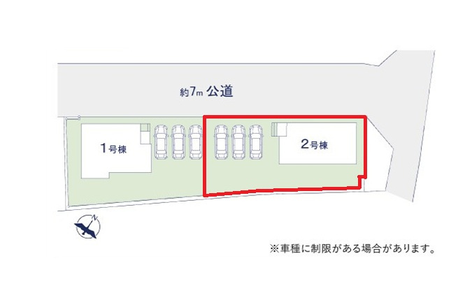 ケイアイフィット　ひたちなか市高場　6期 　2の前面道路含む現地写真|前面道路幅7メートル、並列駐車可能で車庫入れラクラクです。内覧可能です。ご予約はHPから、またお電話でも、お気軽にどうぞ。