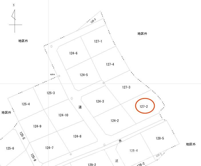 宇土市築籠町の売地の土地図