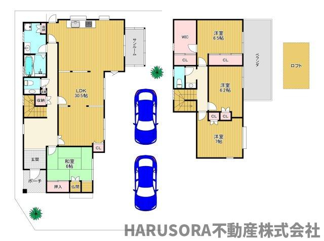 交野市星田西3丁目　2階建の間取り