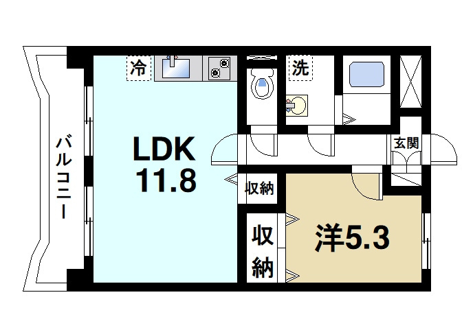 Hale学園前の間取り|広いリビングが魅力的です