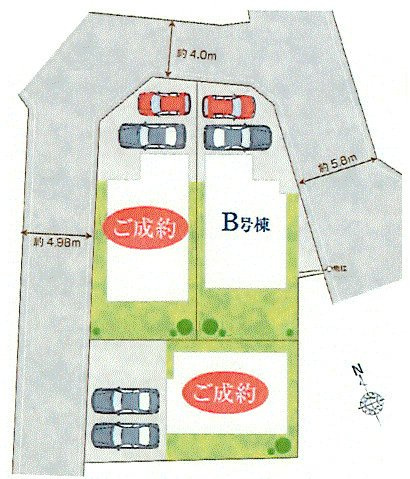 昭島市朝日町5丁目　新築戸建全3棟の区画図
