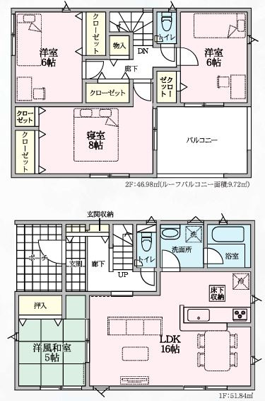 本庄市下野堂第６　の間取り|３号棟間取り図
