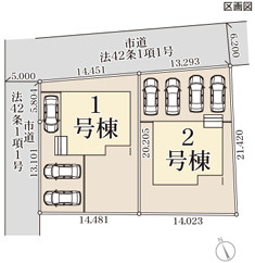 第1下妻市鎌庭　新築戸建　2号棟の区画図