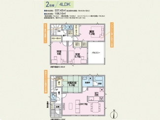 【間取り】 | 新築　クレイドルガーデン玉島阿賀崎第11　全3棟 | 2号棟間取り