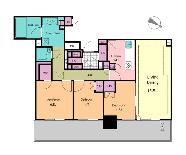 プラウドタワー平井の間取り