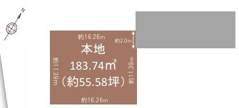 川越市むさし野　建築条件なし売地　東武東上線『川越駅』徒歩25分　【武蔵野小学区】の土地図