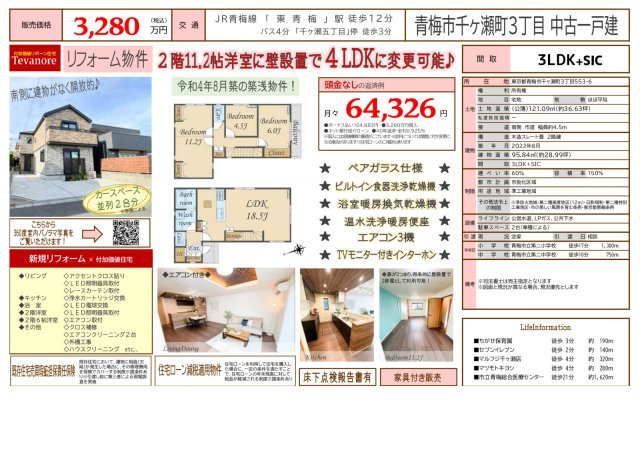 青梅市千ヶ瀬町３丁目　中古戸建